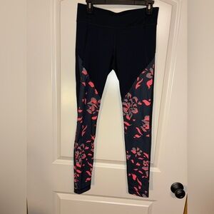 Under Armour heat gear Black and Pink Floral Leggings